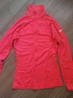 Nike Women’s Pink Dri-FIT Polka Dot Half-Zip Jacket size S